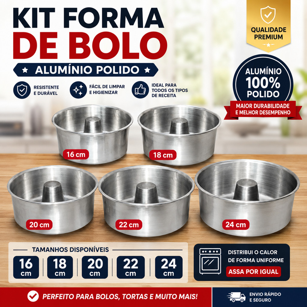 Formas de Bolo Tamanhos Disponíveis