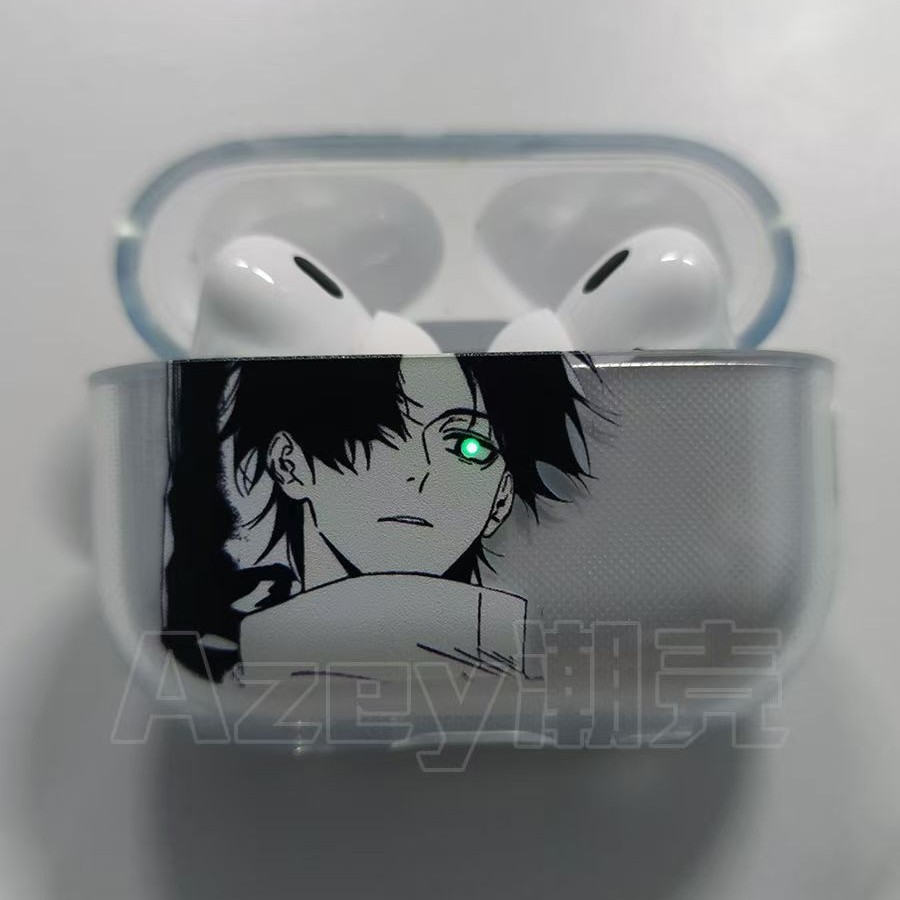 Moda Anime Estilo Masculino AirPods Caso Pro 2/3/4 Capa Protetora Macio Silicone