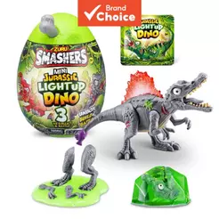 Ovo Surpresa de Dinossauro Iluminado SMASHERS da ZURU com Kit Faça-Você-Mesmo de Slime e Figura de Ação de Dinossauro