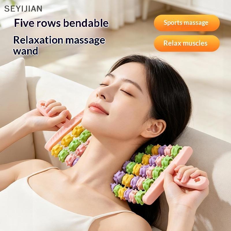 [EYS] Portátil De Cinco Fileiras Yoga Massagem Sti Curvo Rolo De Fáscia Antiderrapante Para Alívio De Dor Muscular Casa 