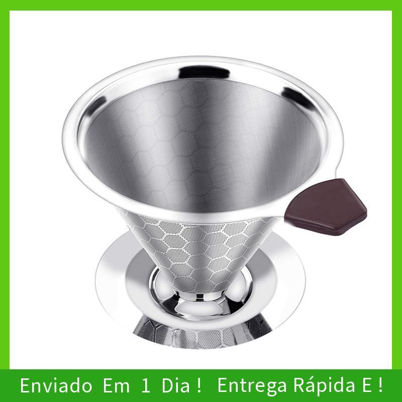 - joyce Despeje Sobre Filtro De Café Gotejador Reutilizável Aço Inoxidável Gotejamento Cafeteira Cone Filtros De Malha P