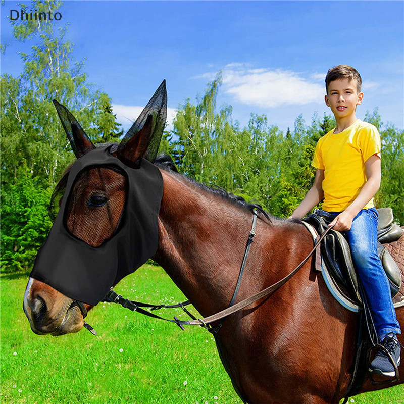 [Máscara Anti-Vooação 1pc Voação Esticada Para Mosca De Cavalo Com Orelhas Cobertas Nariz Longo Em