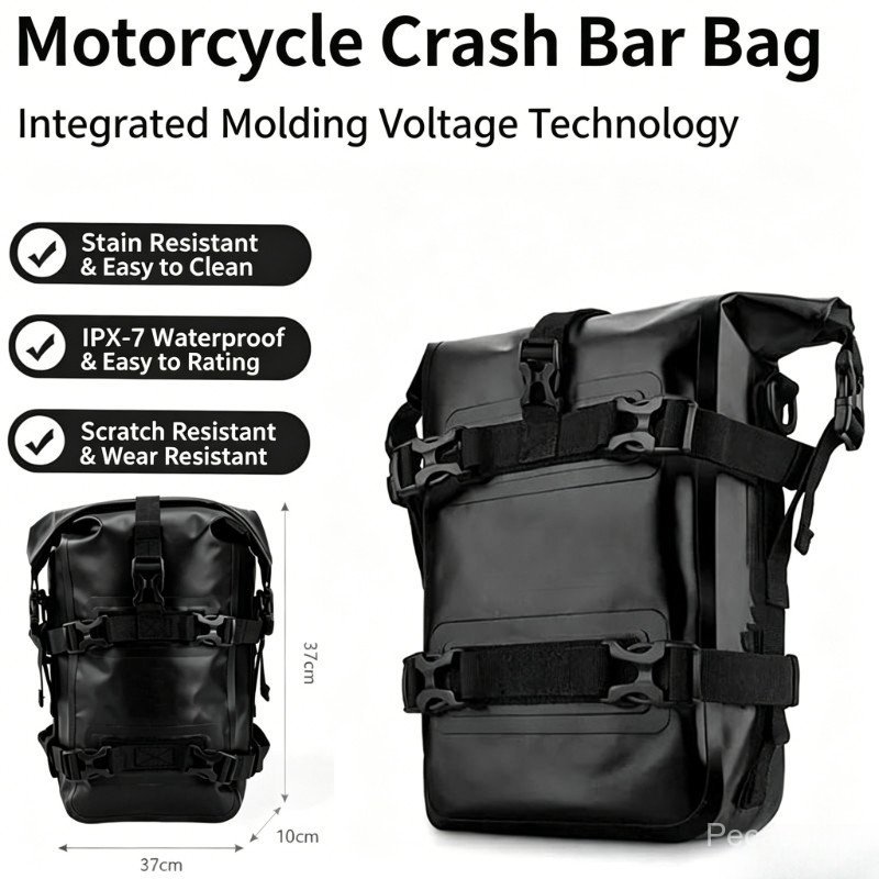 Sela Para Motocicleta Bolsa Capa Dura À Prova D'água Antirroubo 8-15L Assento Traseiro Expansível Universal COD