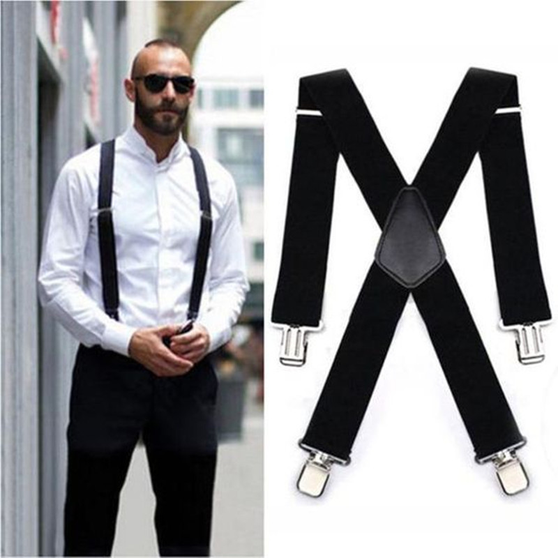 5cm cinta masculina clipe em forma de X 4 clipe ampliado suspensórios estendidos cinto motocicleta equitação elástico tá