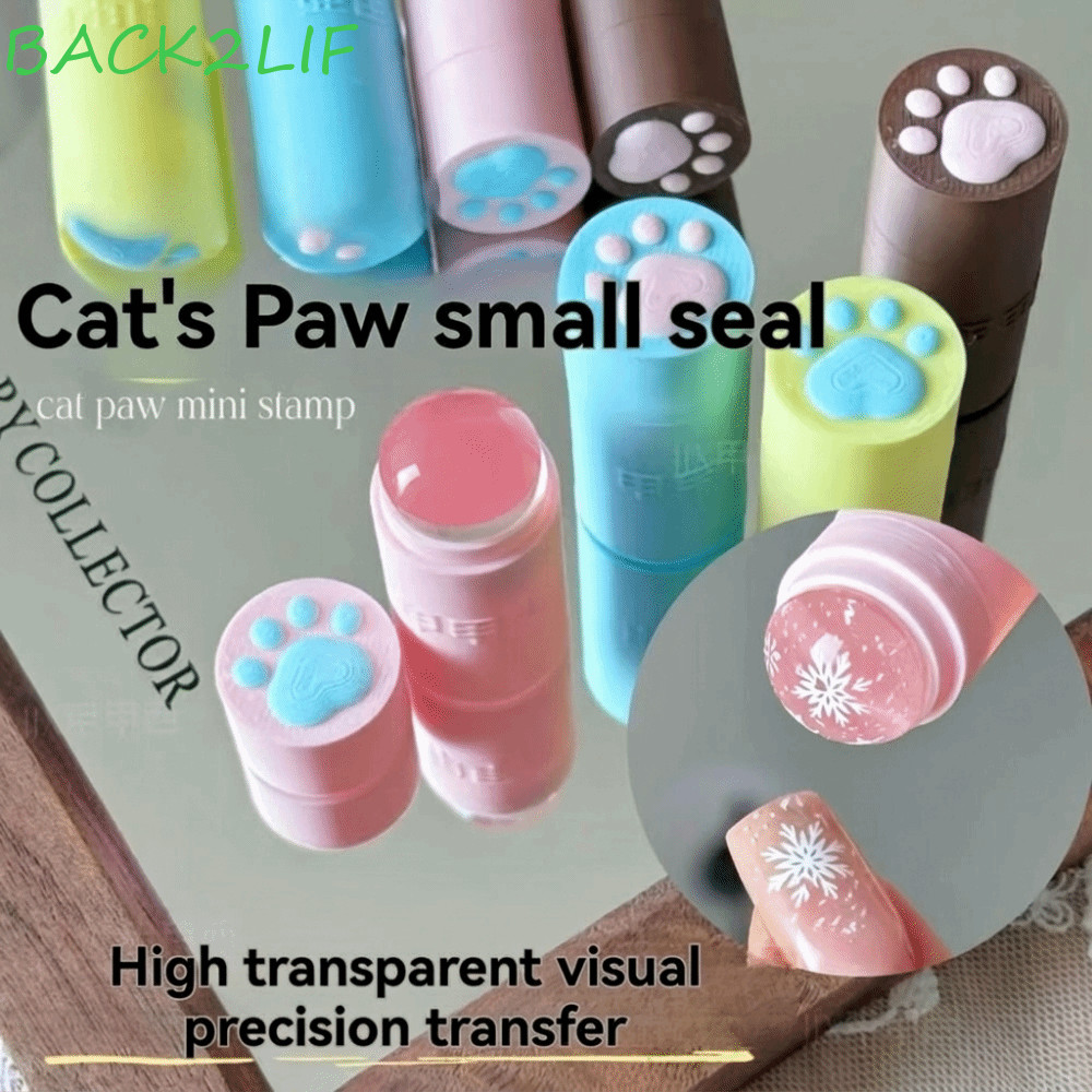 Carimbo Transparente BACK2LIF , De Unha De Gato Fofo E Macio , Ferramentas De Impressão universal Colorida Para Unhas