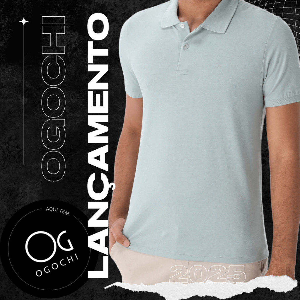 Camisa Social Polo Ogochi Masculina Original Várias Cores Promoção Originais