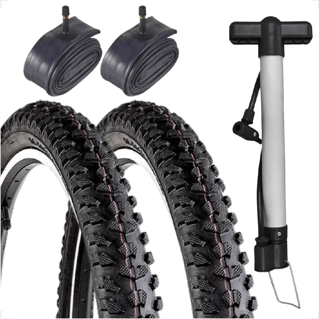 Par Pneu bicicleta Levorin Excess aro 16 x 1.75 Cravudo Infantil Par Camara bico grosso Bomba de ar