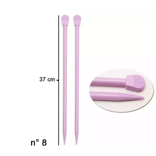 Agulha para Tricô Milward Plástica Lilás D973008 38X0,80cm