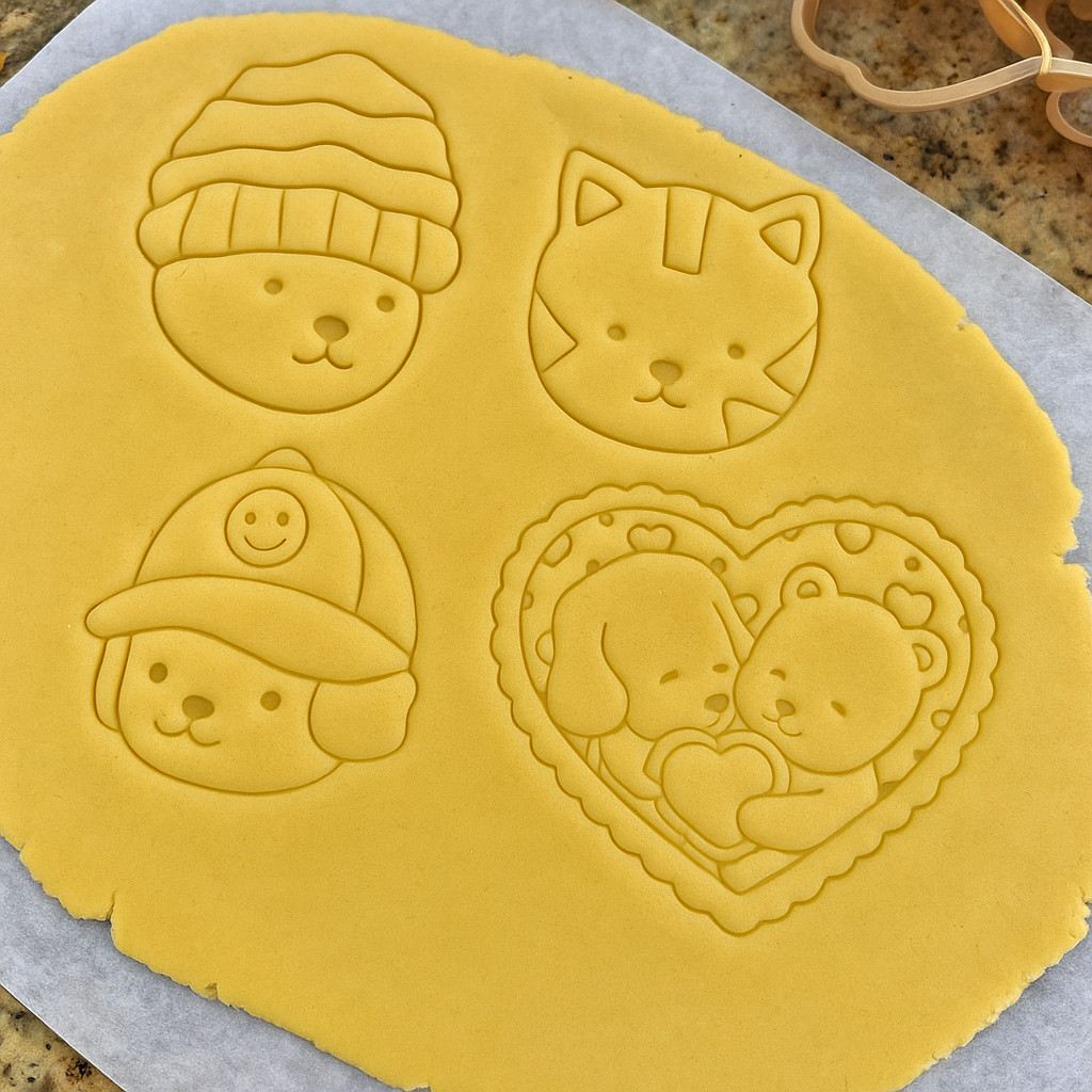 Novo Kit Cortadores Biscoito Animais Boobie | Impressão 3D PLA | 4 Modelos | 6cm/8cm | Tamanho Personalizável