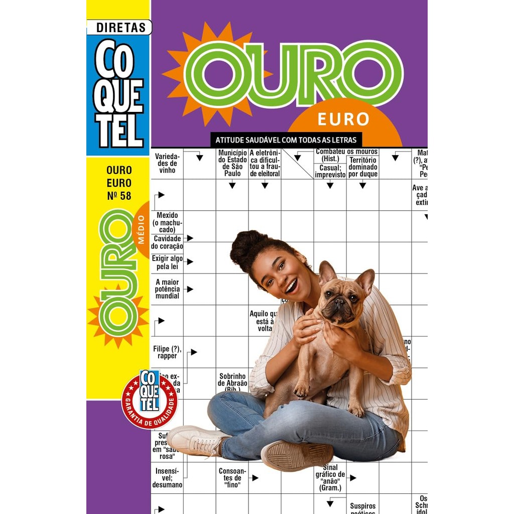 Coquetel Ouro Euro 58 | Palavras-Cruzadas Diretas | Nível Médio em Oferta na Shopee