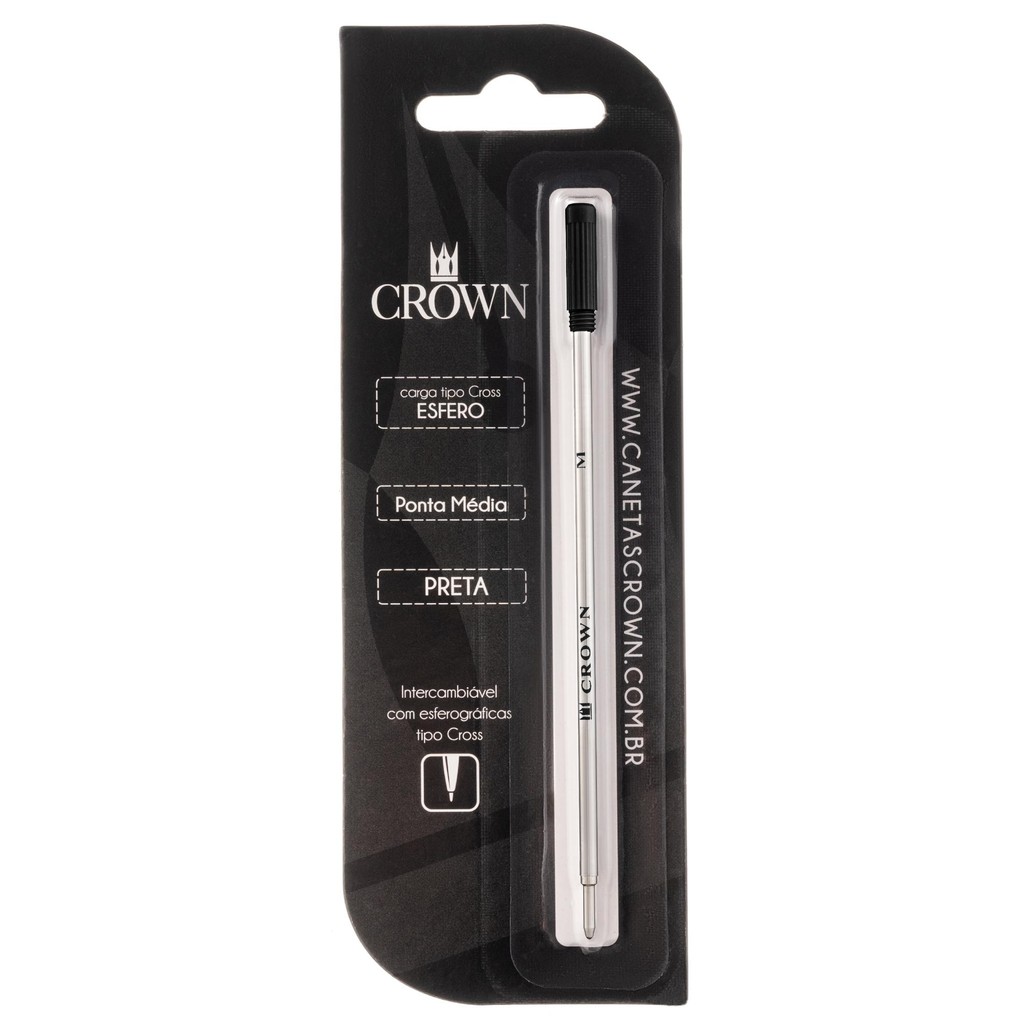 CARGA CROWN ESFEROGRAFICA TIPO CROSS Cor: Preta