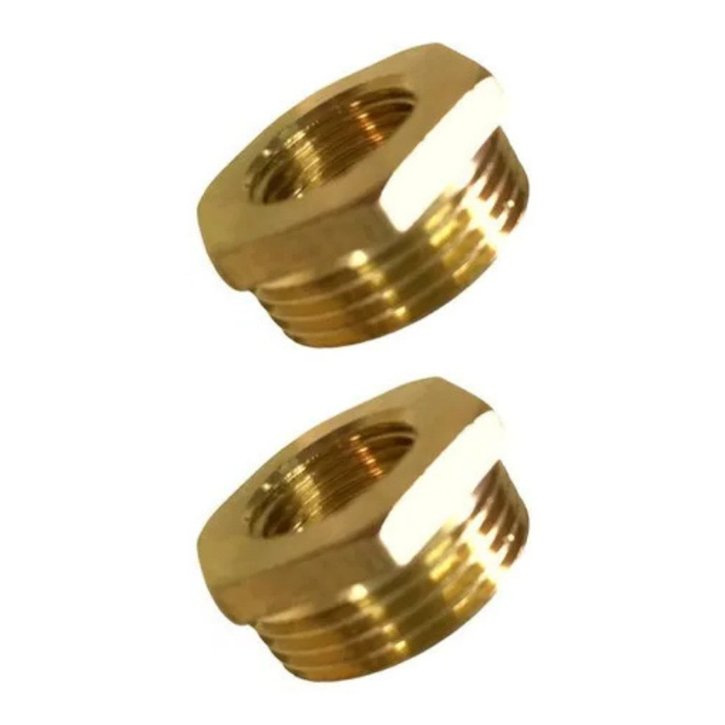 2 pçs bucha redução conexão latão 3/4 x 1/2 rosca bsp - kit