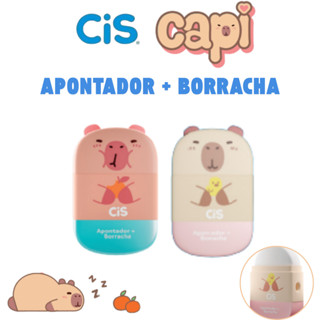 Apontador com Borracha Capivara Cis em Oferta na Shopee