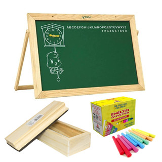 Lousa Pedagógica Infantil Quadro Verde 30x40cm + Giz Colorido + Apagador c/ Porta Giz em Oferta na Shopee