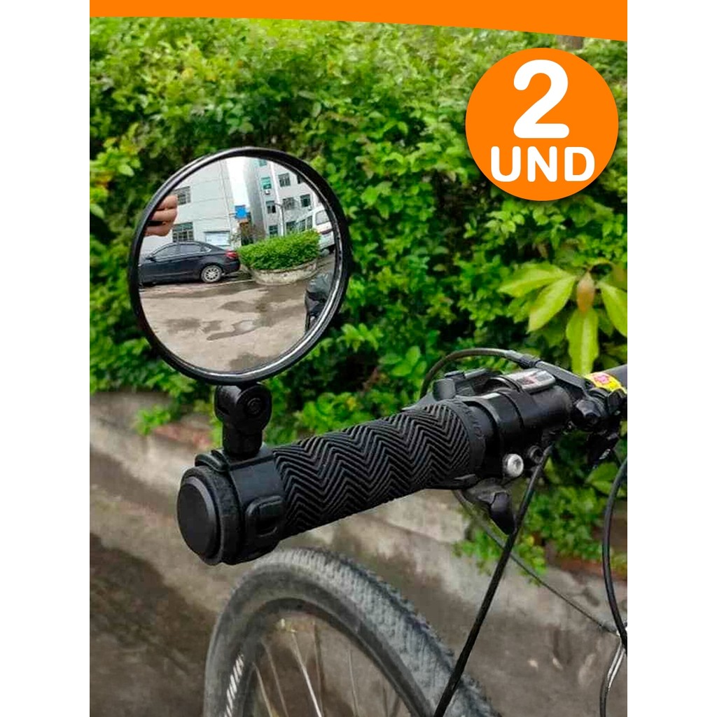 Kit 2 Espelhos Retrovisor Bicicleta Bike Plástico Silicone 6,3CM X 2CM X 9,5CM  Nano Shop