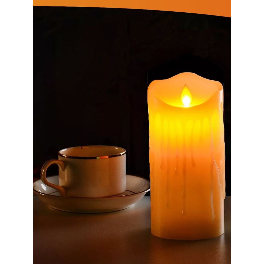 Vela Led Derretida  Com Pilha Lampada Decorativa Natal Eventos 5 cm  Nano Shop
