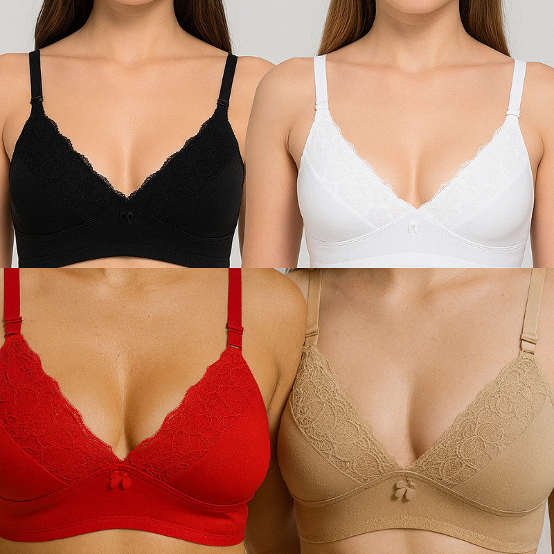 Kit 2 Sutiã Sem Bojo Reforçado Cotton - Promoção em Oferta na Shopee