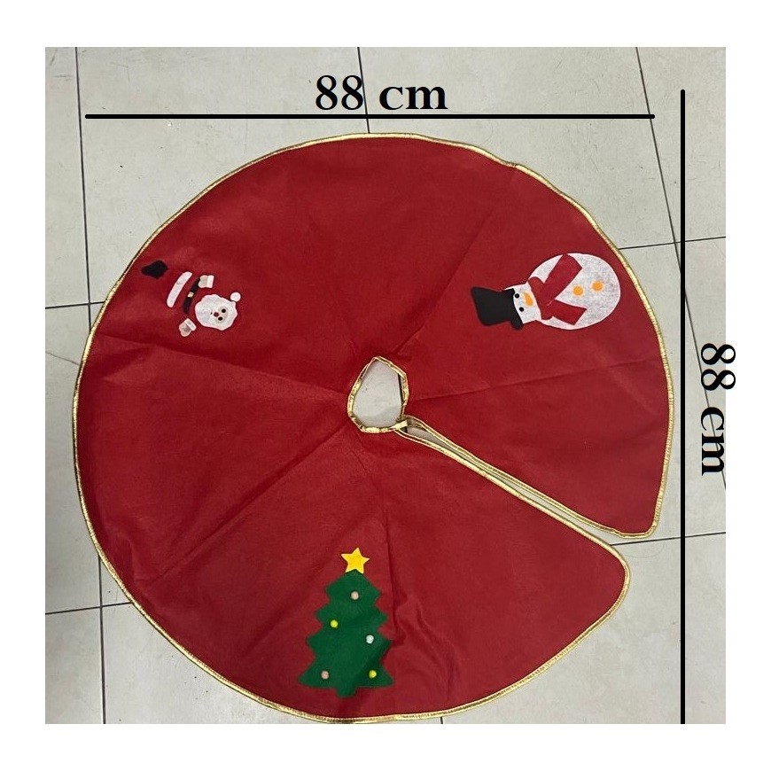 Saia Para Base De Árvore De Natal 88x88Cm Top Útil Natalino Prático E Facíl Para Deixar Seu Natal Ainda Mais Decorado