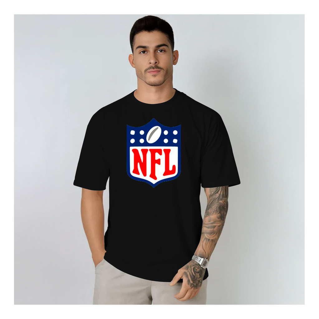 Camiseta Masculina Estampa Nfl Slim Casual Camisa Streetwear