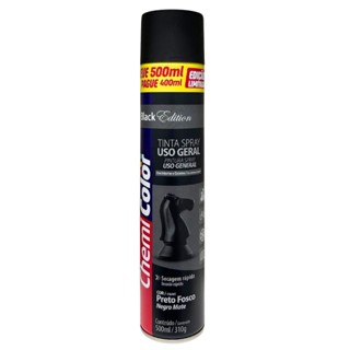 SPRAY UG PRETO FOSCO LEVE 500ml PAGUE 400ml - CHEMICOLOR em Oferta na Shopee