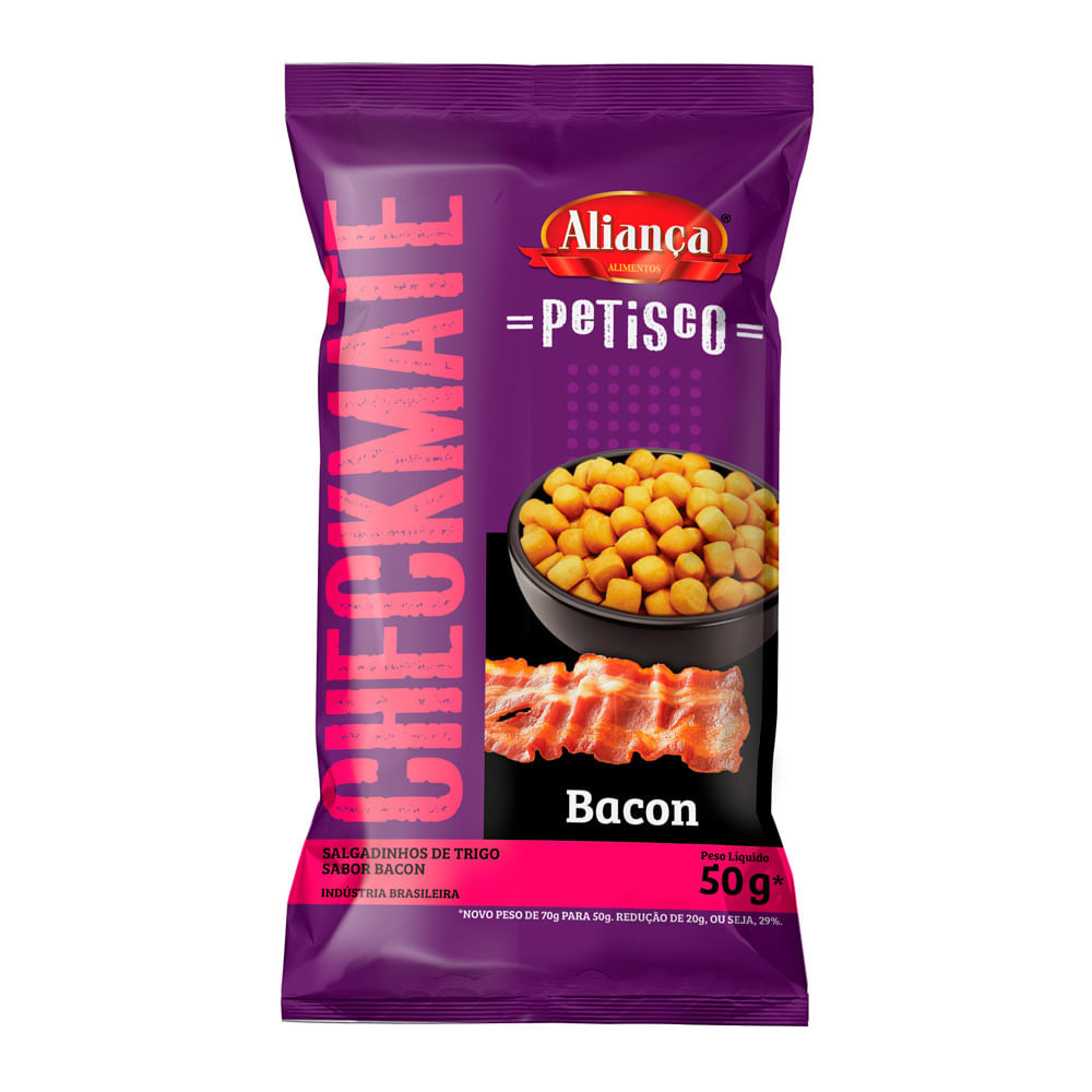 Salgadinho de Trigo Aliança Checkmate Bacon 50g