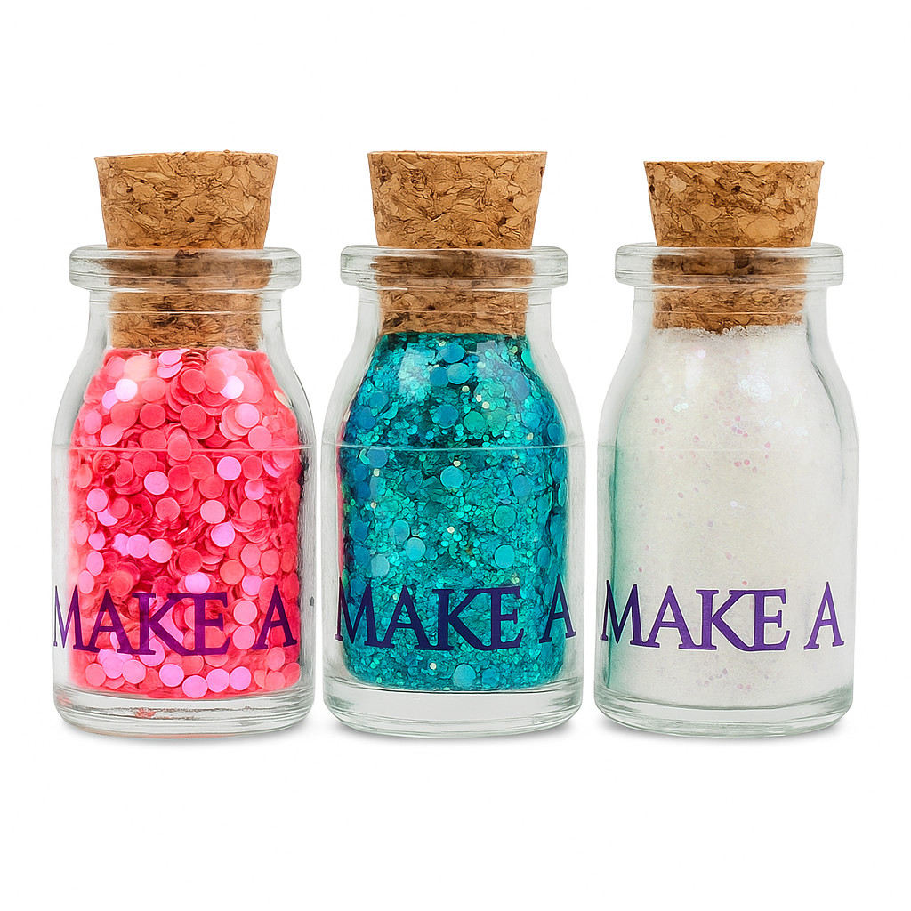 Kit Glitter Flocado Holográfico + Cola Make A Coleção EuPhoria (4 Unidades)