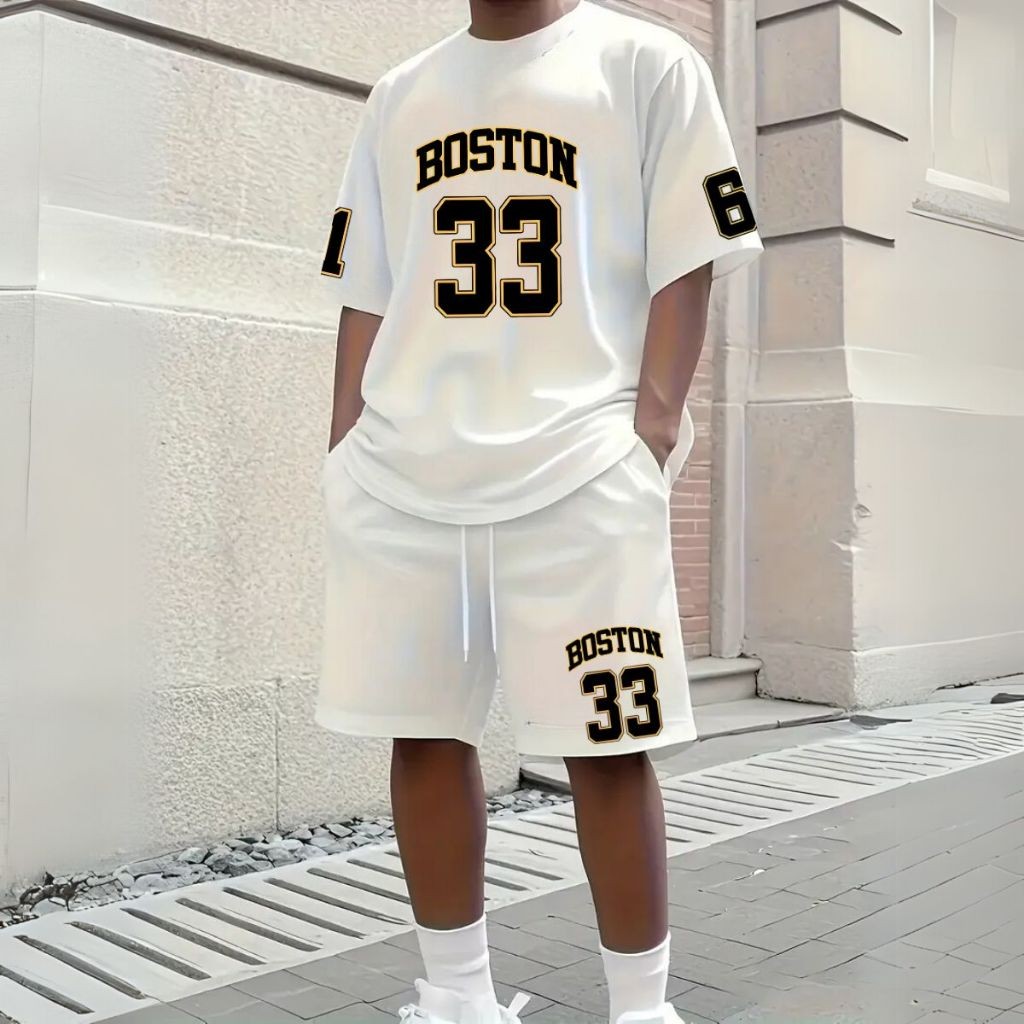 Conjunto Boston Moda Masculina Kit 2 Peças Despojadas Streetwear Verão Lançamento