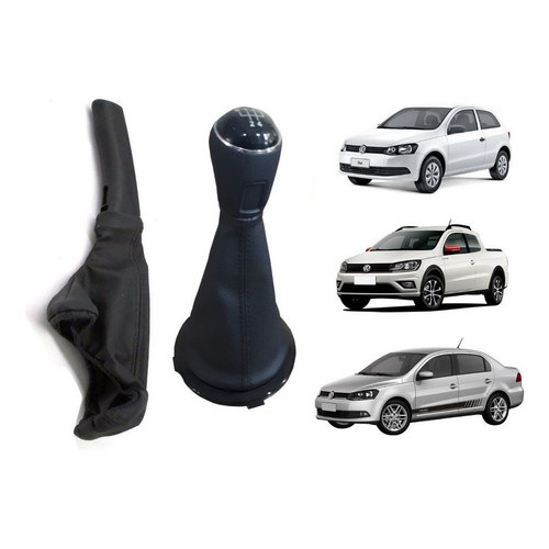 Kit Coifa Manopla Cambio + Coifa Freio Gol Sav Voy G5 G6 Pta