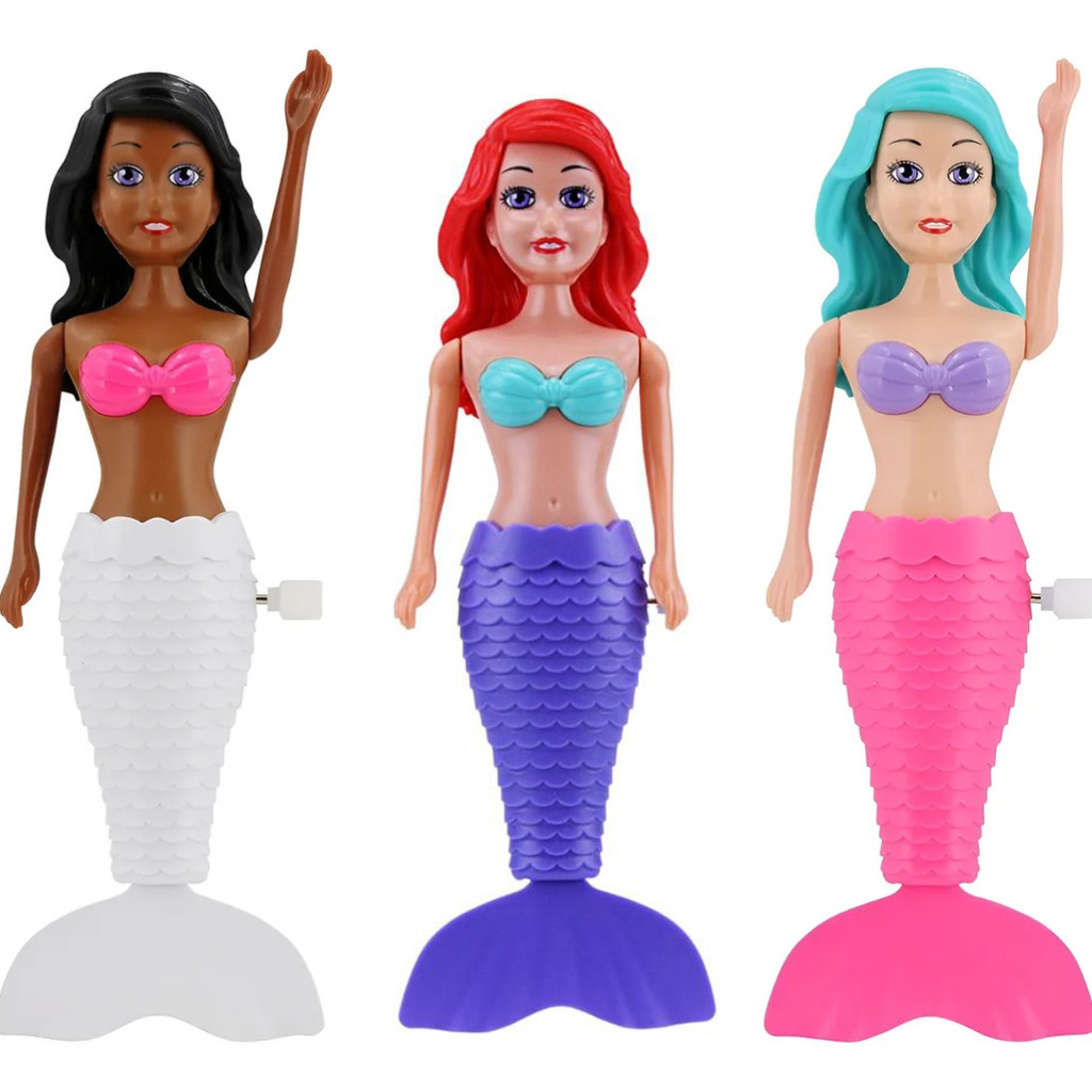 Boneca Sereia à Corda Ariel para Banho Piscina Nada de Verdade Banho Nadadora Encantada