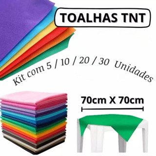 Kit Toalhas de Mesa TNT 70x70cm  –  Festa, Cobre Mancha, Decoração em Oferta na Shopee