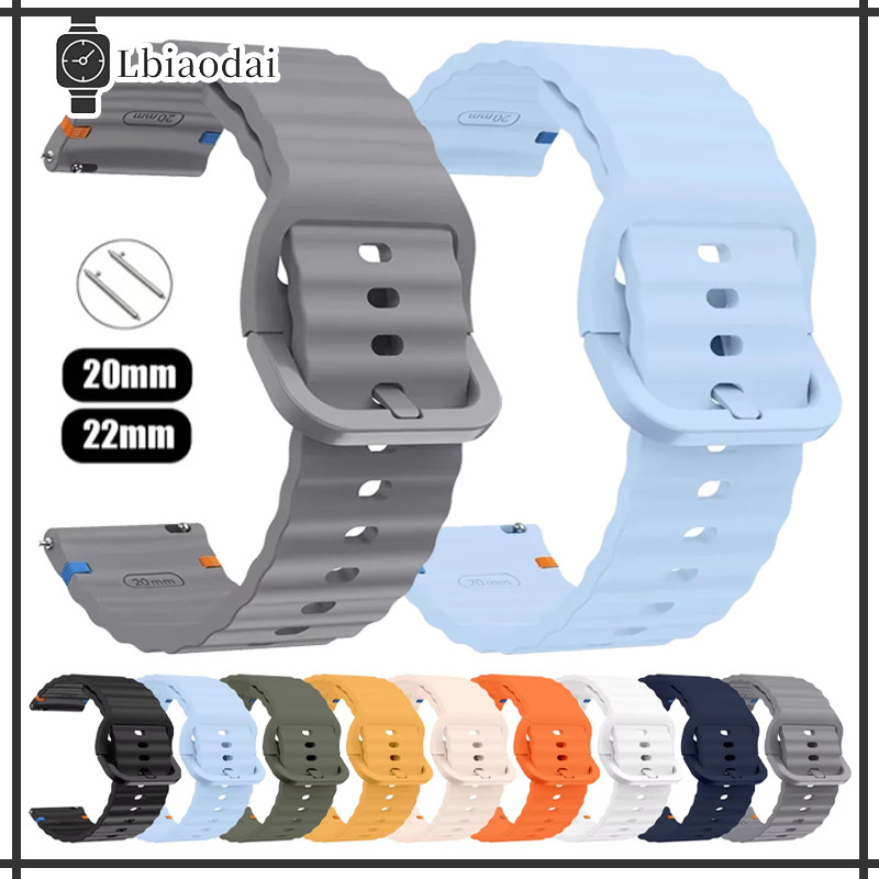 Pulseira de 18mm 20mm 22mm de Silicone para Relógio Smartwatch Samsung Galaxy/Huawei/Amazfit/Redmi Watch 5 Active/Lite