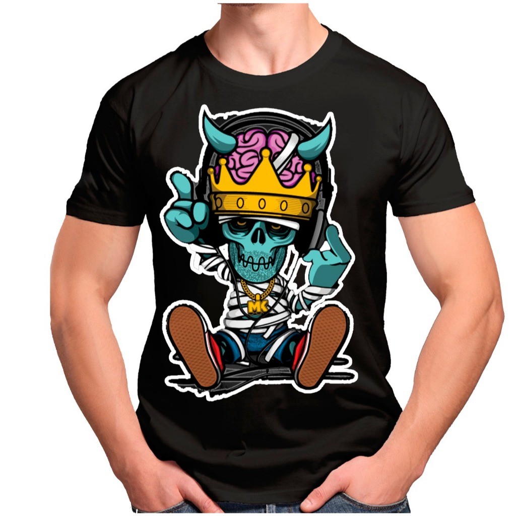 tshirt preta animada de algodao envio imediato estampa variada unissex