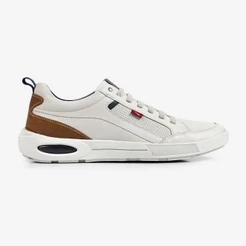 Sapatênis Masculino Ferracini Couro Camurça Solado Amortecedor Gel Branco Marrom 2271A