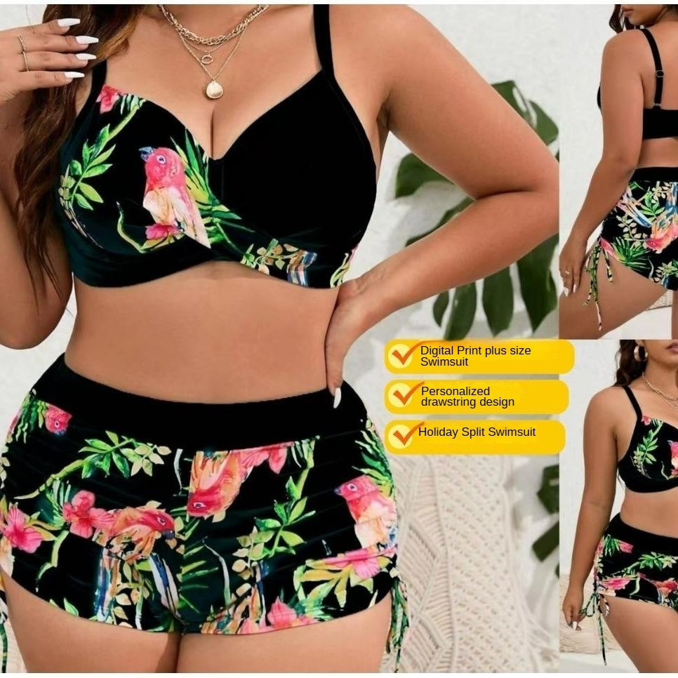 HNYHWKR Biquíni estilo europeu americano estampado maiô de uma peça 95% poliéster alta elástica férias maiô essencial su em Oferta na Shopee