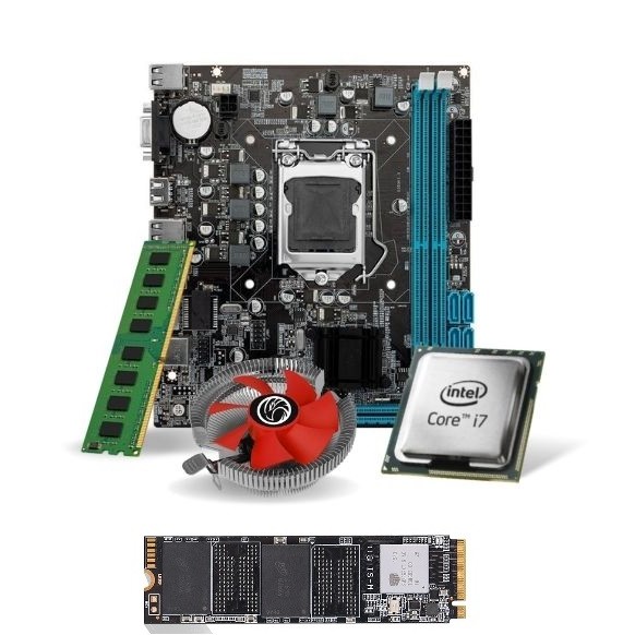 Kit Pl Mãe H110 + Proc. I7 6700 + Mem. 16gb Ddr4 + Cooler + M.2 256gb