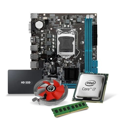 Kit Pl Mãe H61 + Proc I7 3770s  + Memoria 8 Gb Ddr3 + Cooler + Ssd 240