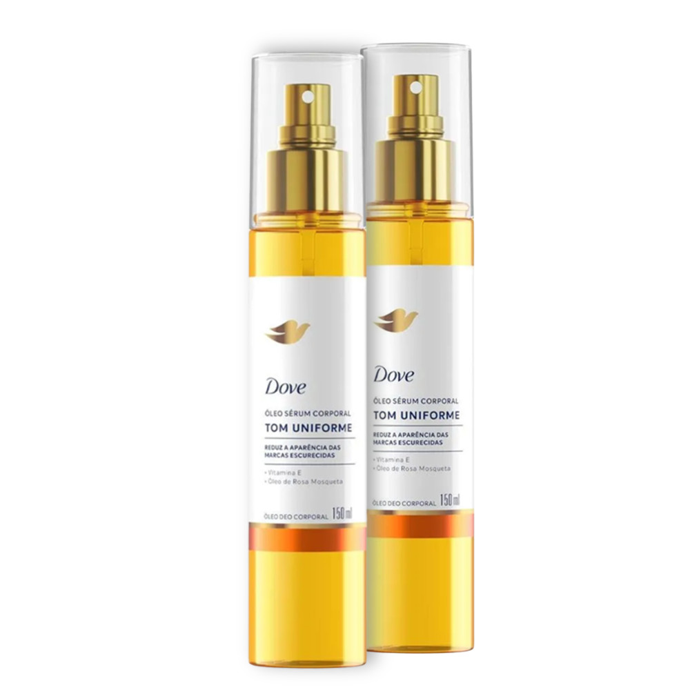 Kit 2 Dove Óleo Sérum Corporal Tom Uniforme Spray 150ml