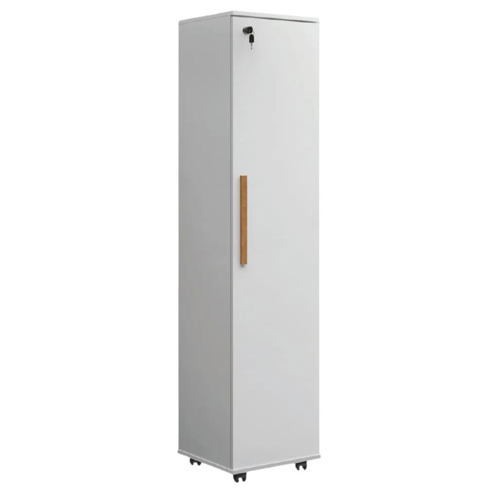 Armário Multiuso Para Escritório Com Chave e Rodízios 1 Porta Lune Branco J&A em Oferta na Shopee