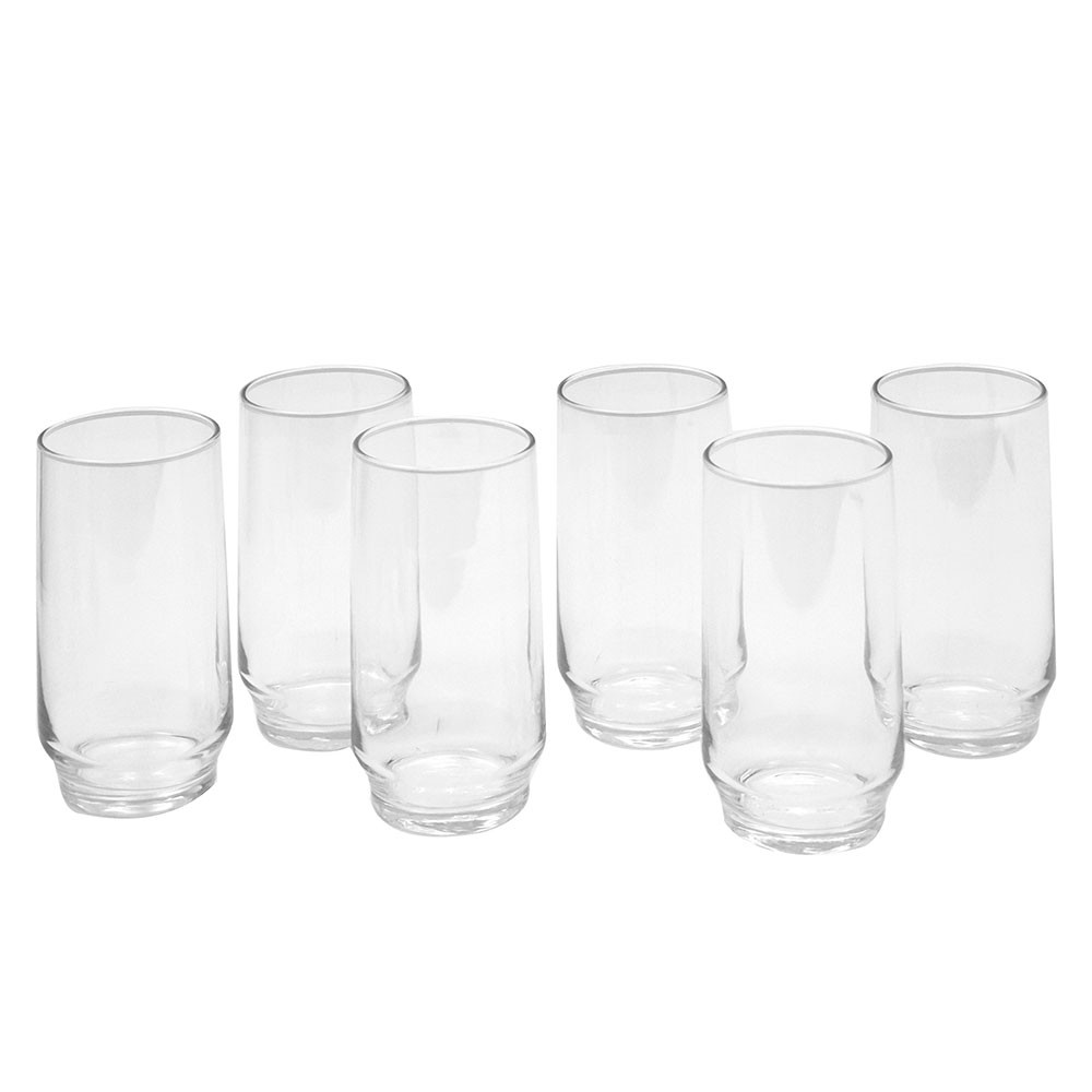 Kit Jogo 6 Copos Long Drink Lights 410ml Vidro Liso Grande Transparente Água Suco Refrigerante Nadir em Oferta na Shopee