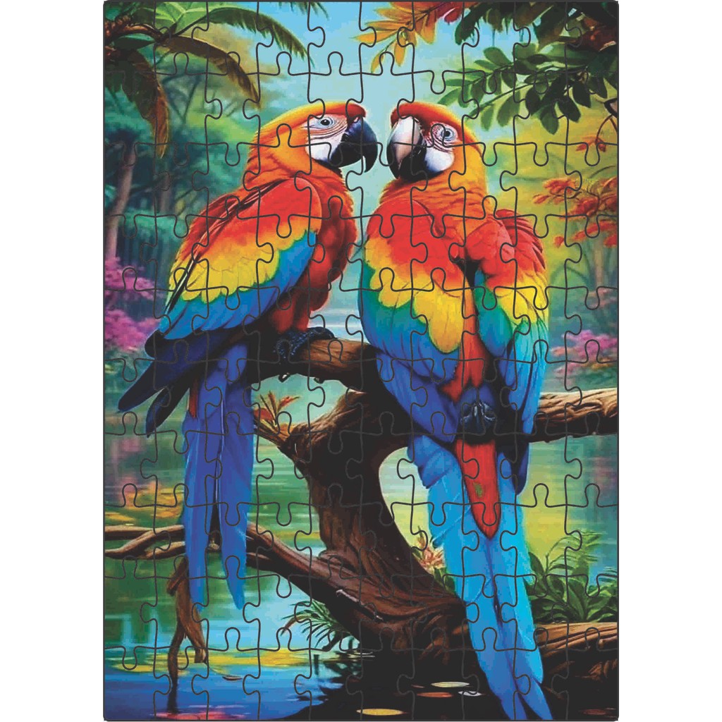 Quebra-cabeça Infantil Educacional Feito em Madeira (MDF) Arara 20X28 cm 100 peças