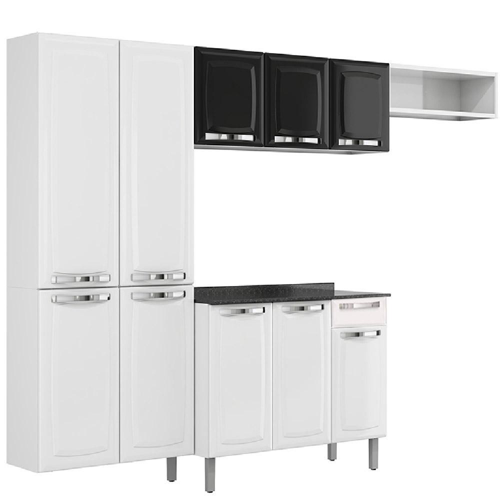 Cozinha Itatiaia Rose Compacta 4 Pecas Preto e Gabinete Branco em Oferta na Shopee
