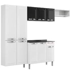 Cozinha Itatiaia Rose Compacta 4 Pecas Preto e Gabinete Branco
