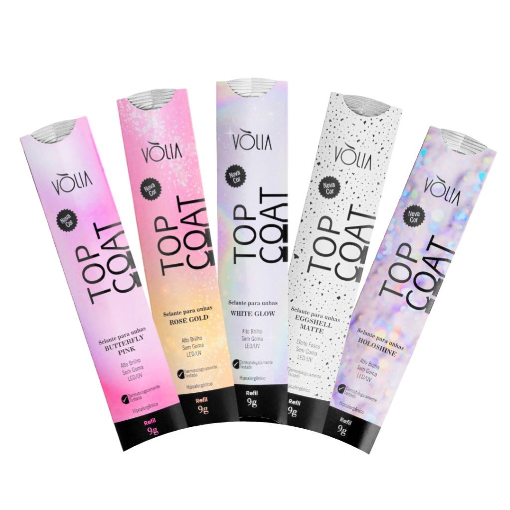 Sachê Top Coat Coleção Efeitos Selante para Unhas Volia 9g