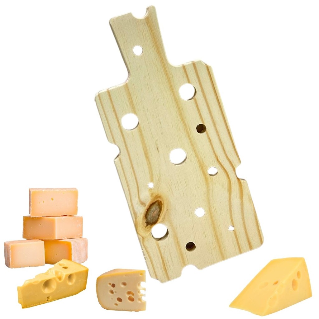 Tábua Rústica em Madeira Pinus Formato Queijo Ideal para Frios, Petiscos e Decoração Criativa