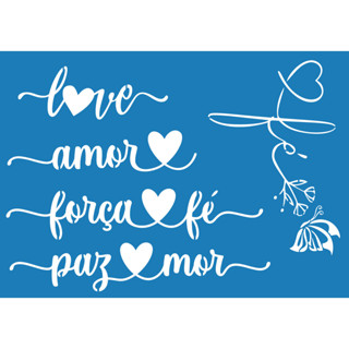 Stencil fé força foco paz amor pintura em tecido decoração de cozinha pano prato em Oferta na Shopee