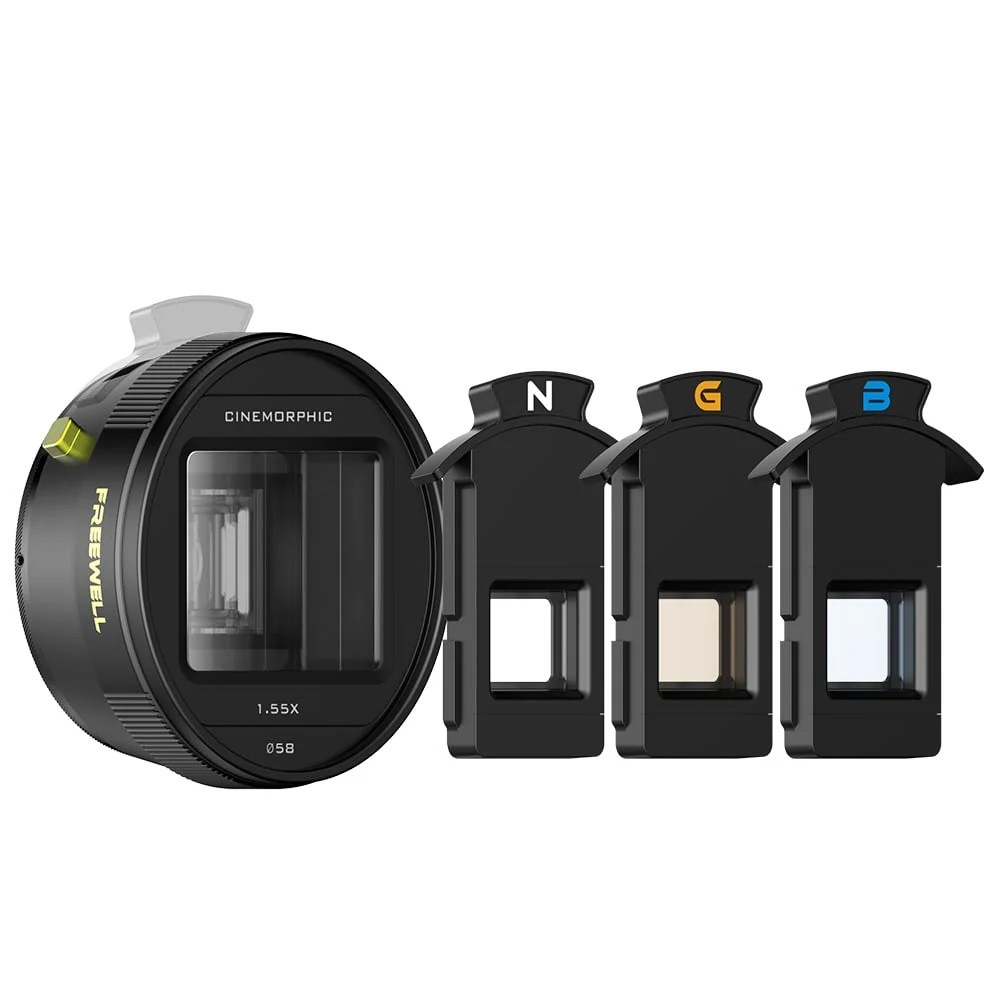 Lente Anamórfica Steven Divish 1.55x Pro Cine 3 em 1 para Smartphone - Freewell