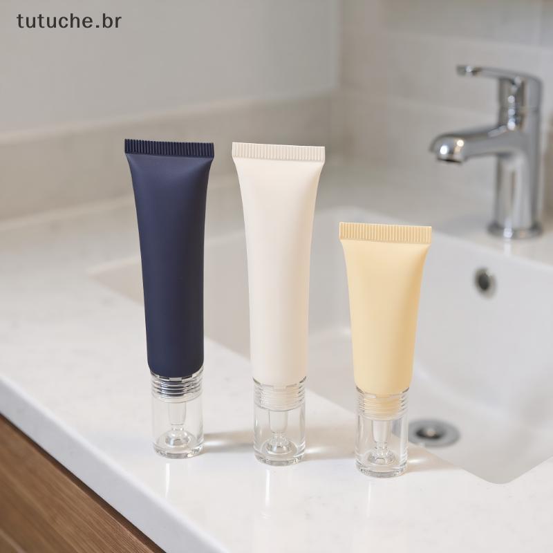 TU 10/15/30g Tubos Macios Cosméticos Creme Loção Base Líquida Garrafas Recarregáveis Ácido Hialurônico Conta-Gotas Garra