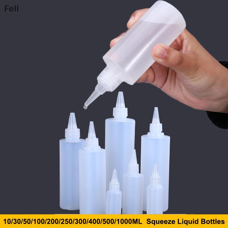 [Fel] 10-1000ML Frasco Conta-Gotas De Plástico Vazio Com Tampa De Rosca Olhos Semitransparentes Tinta Líquida Recipiente