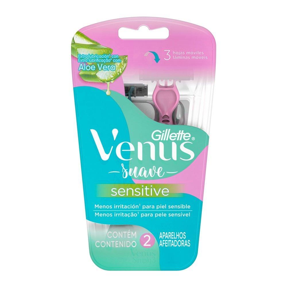 Aparelho de Depilação Gillette Venus Sensitive 3 Feminino Descartável - Embalagem com 2 Unidades