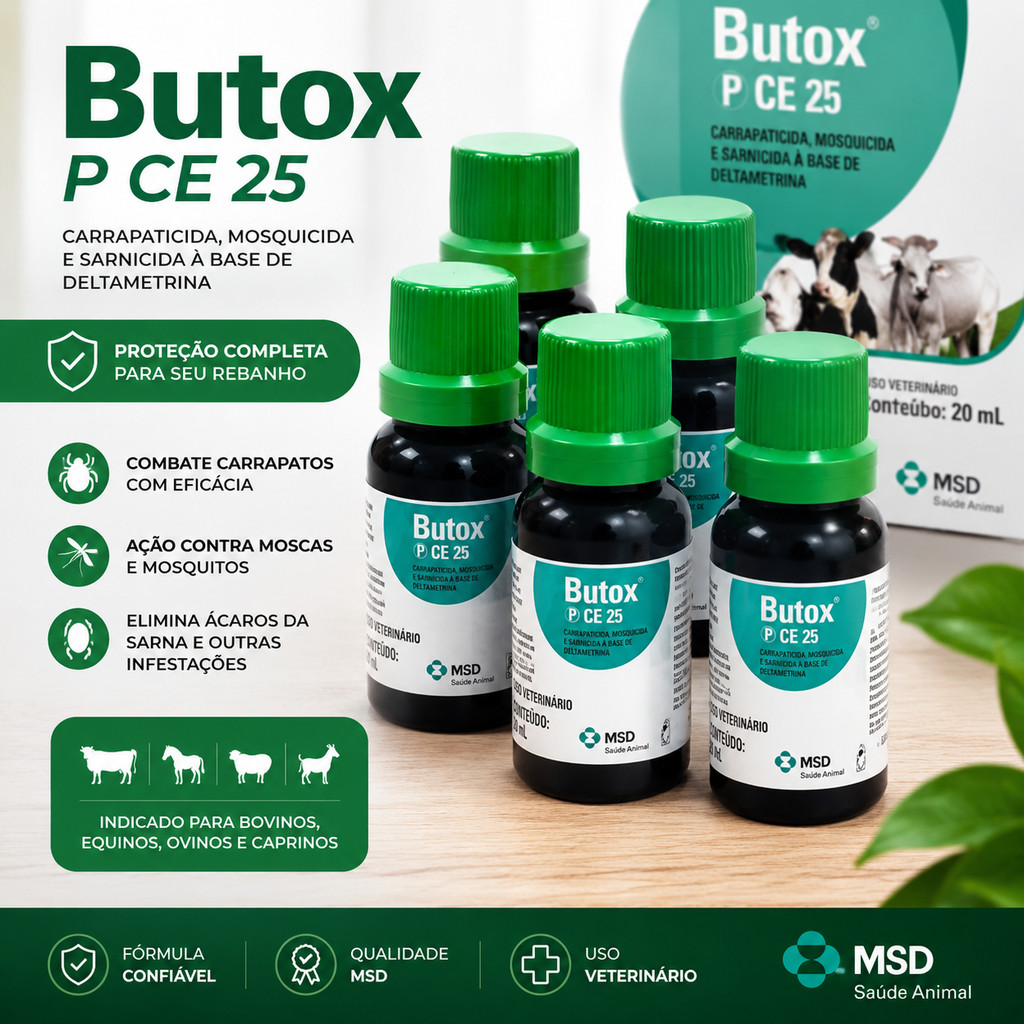 Kits de 5 a 1 Butox Para Carrapato Pulgas Sarna Moscas Para Ambiente 20ml